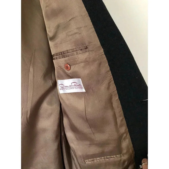Oscar de la Renta Blazer Men's 44 L Wool Cashmere Blend - Picture 4 of 7